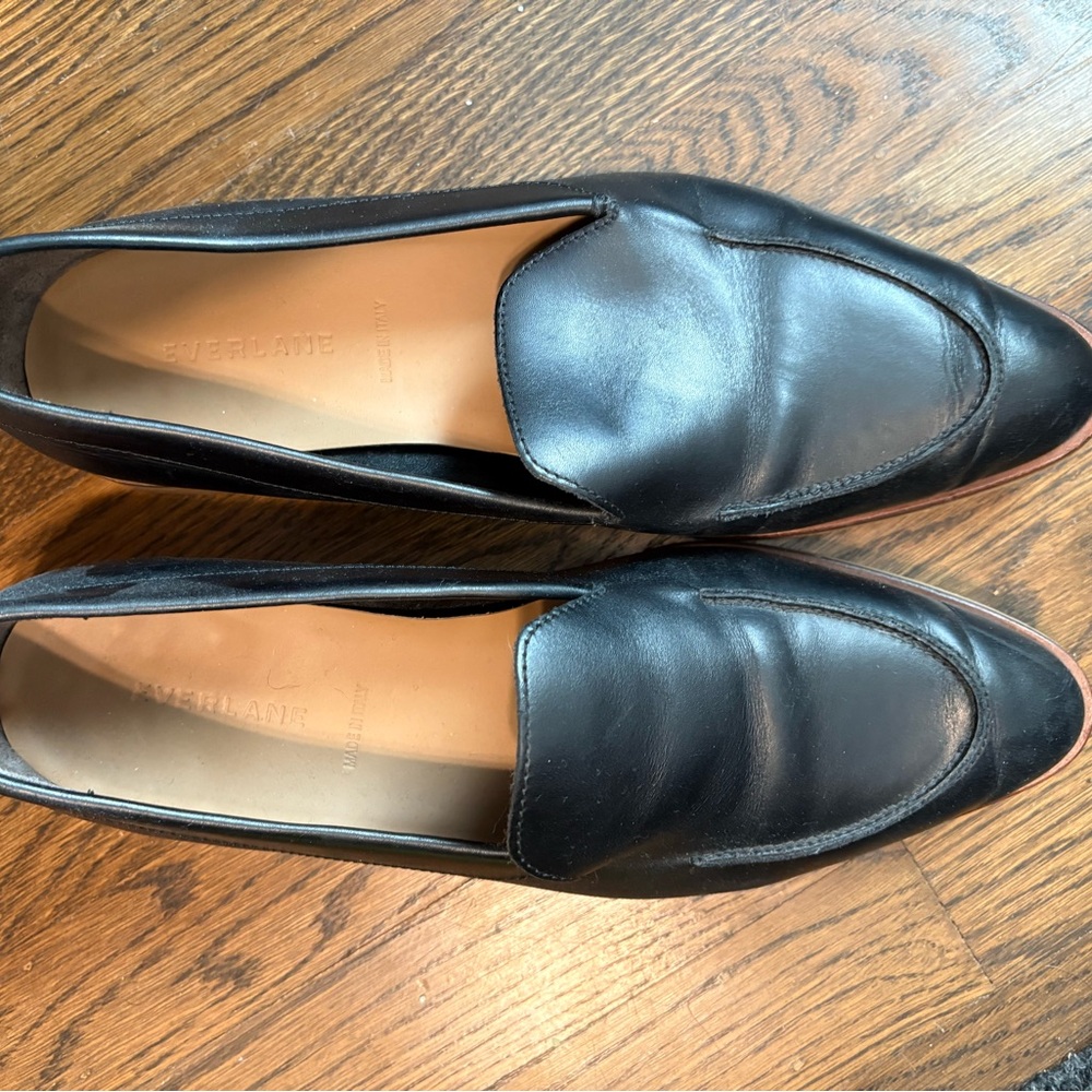 Everlane Like NEW The Modern Black Leather Loafers Women’s 11
